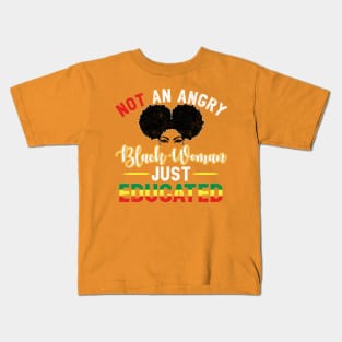 Educated Strong Black Woman Queen Melanin African American Kids T-Shirt